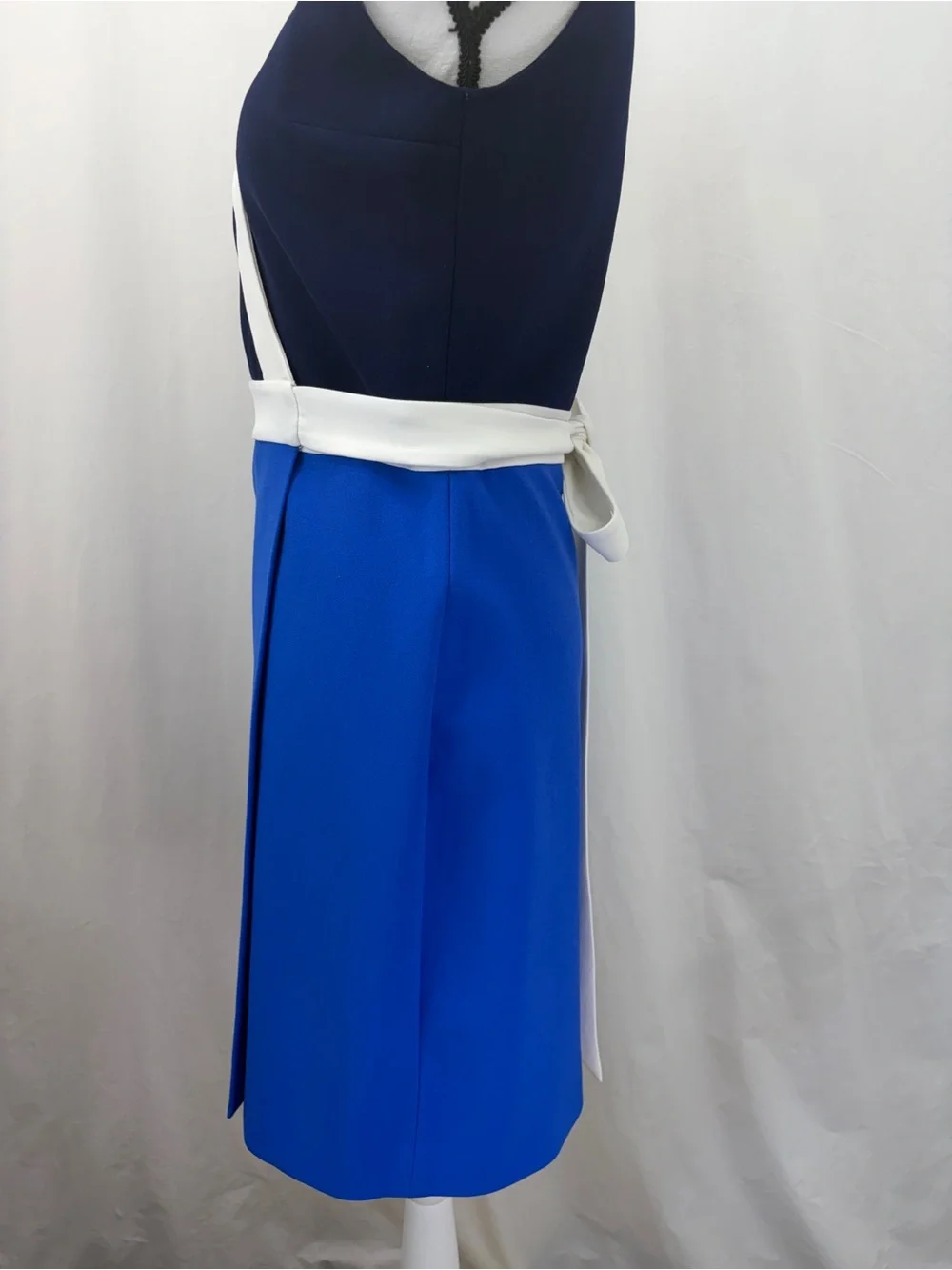 Diane Von Furstenberg DVF Gracie Wrap Dress Sz 6 Blue White V-neck Color Block - Picture 10 of 17
